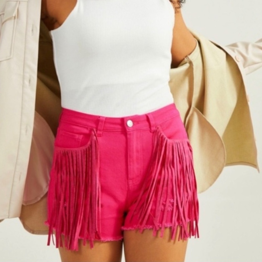 Altar’d State Pink Fray Denim Shorts